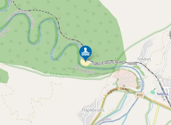 Map of Galani Beach of Nestos
