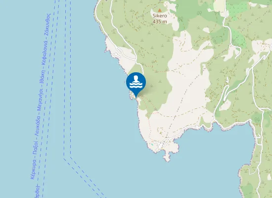 Map of Aghiofili Beach