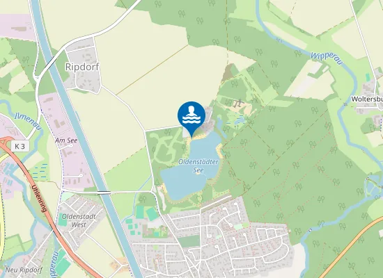 Map of OLDENSTAEDTER SEE BADESTRAND KIOSK VORN