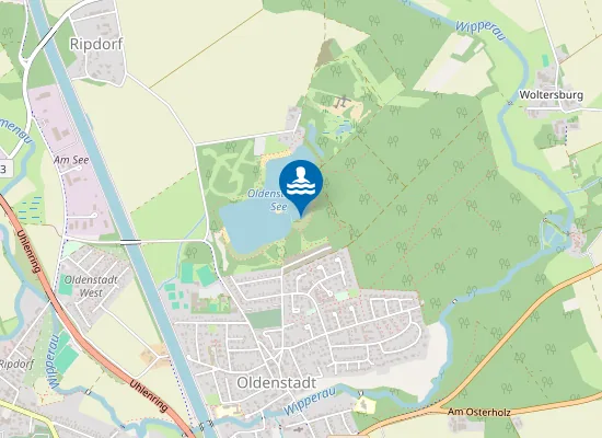 Map of OLDENSTAEDTER SEE STRAND OLDENSTADT MITTE