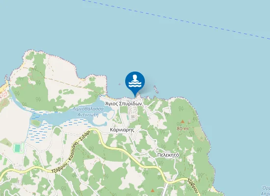 Map of Agios Spyridon Beach