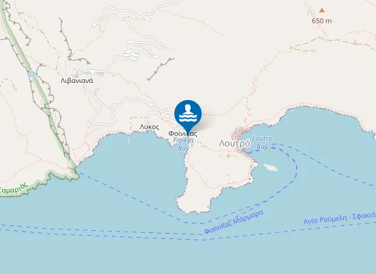 Map of Finikas Beach-Παραλία Φοίνικας