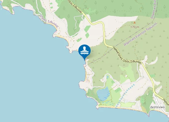 Map of Μικρές Αρετές παραλία γυμνιστών