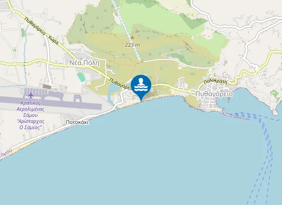 Map of Pythagorio beach