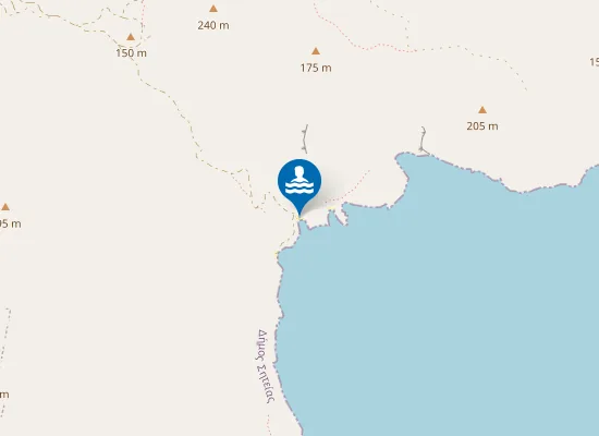 Map of Skinias Beach