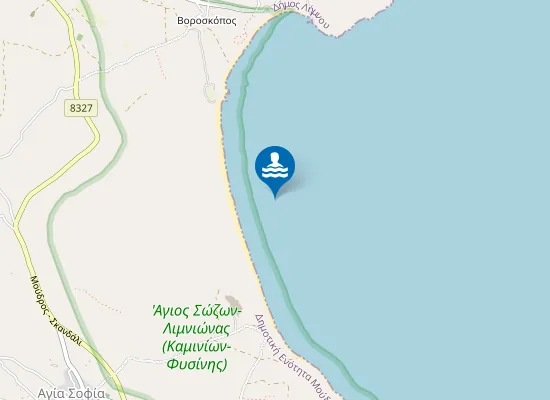 Map of Παραλία Μακρύς Γυαλός
