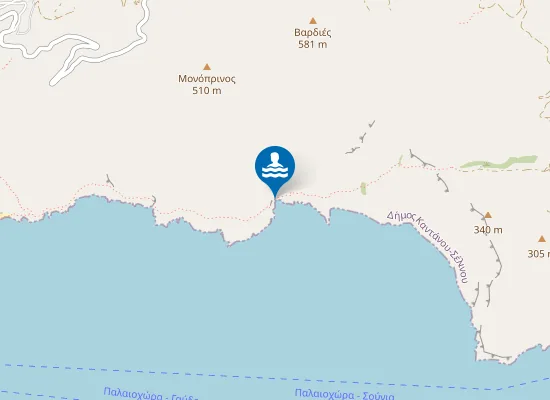 Map of Astropelekita Beach