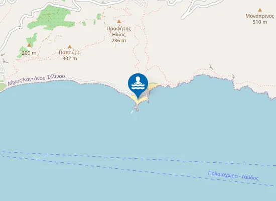 Map of Gianiskali Sandy Beach