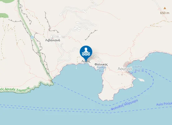 Map of Lycos Beach-Παραλία Λύκος