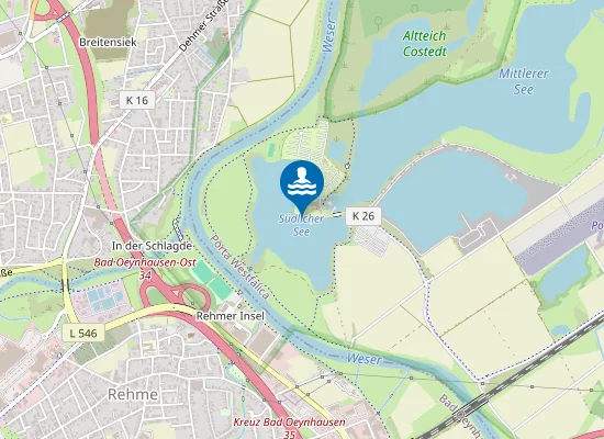 Map of GROSSER WESERBOGEN SUEDLICHER SEE