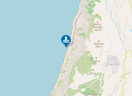 Map of Ανώνυμη Παραλία (Κομηλιό)