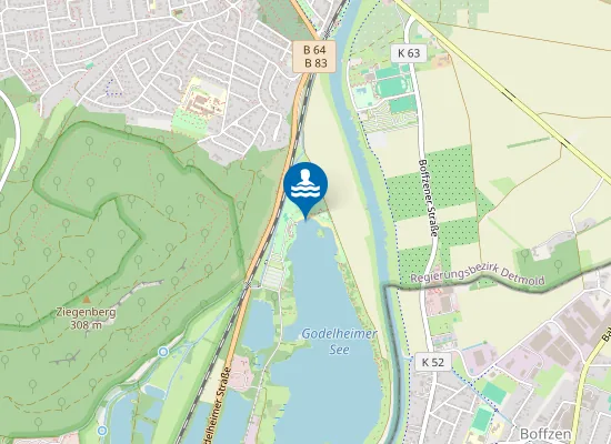 Map of FREIZEITANLAGE HOEXTER GODELHEIM BADESTELLE