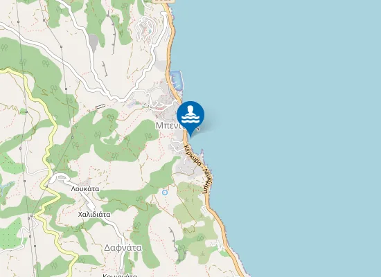 Map of Benitses beach