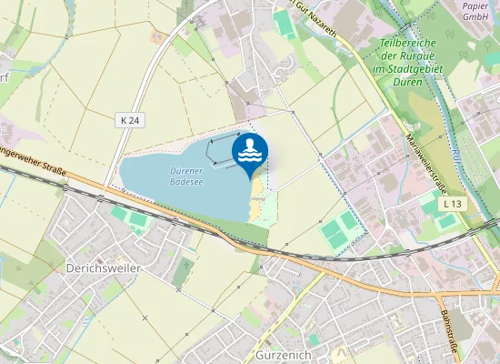 Map of DUERENER BADESEE IN DUEREN GUERZENICH