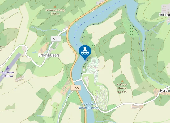 Map of HENNETALSPERRE BADEBUCHT MIELINGHAUSEN