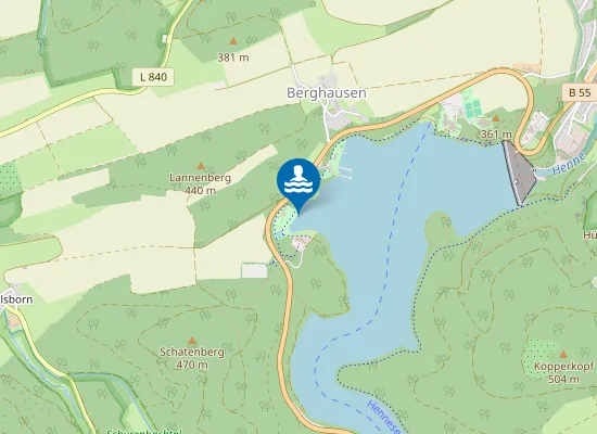 Map of HENNETALSPERRE BERGHAUSER BUCHT