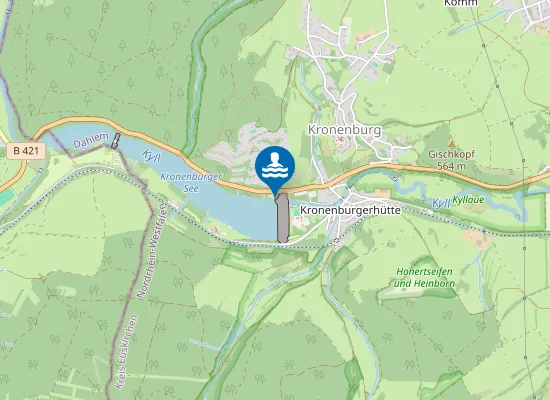 Map of KRONENBURGER SEE BADESTRAND