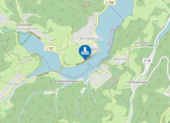 Map of LISTERTALSPERRE DLRG