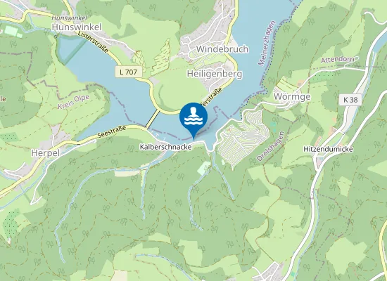 Map of LISTERTALSPERRE KALBERSCHNACKE