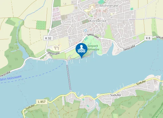 Map of MOEHNESEE STRANDBAD KOERBECKE NORD