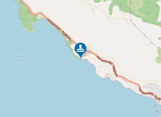 Map of Παραλία Κόκκινος Βράχος