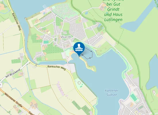 Map of NATURBAD XANTEN WARDT SCHWIMMER