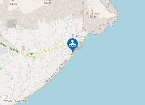 Map of Perissa beach