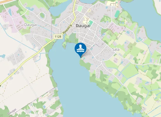 Map of Daugų irklavimo bazės paplūdimys