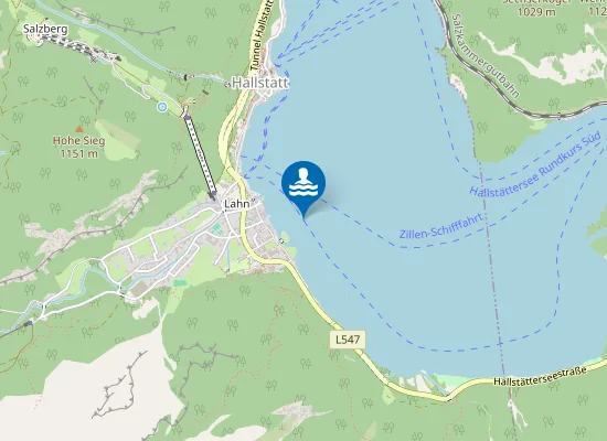 Map of HALLSTÄTTERSEE, HALLSTATT