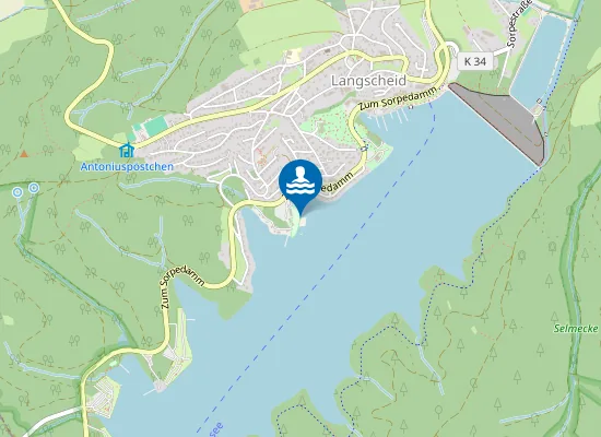 Map of SORPETALSPERRE STRANDBAD LANGSCHEID