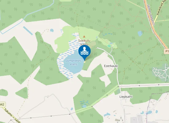 Map of Jumpravas ezera peldvieta