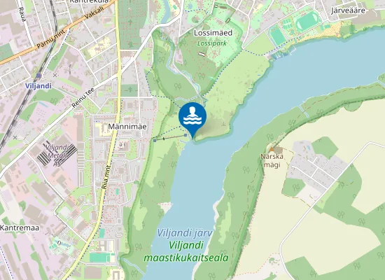 Map of Viljandi järve Huntaugu supelrand