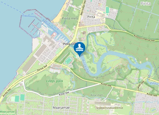 Map of Pirita spordikeskuse supelrand