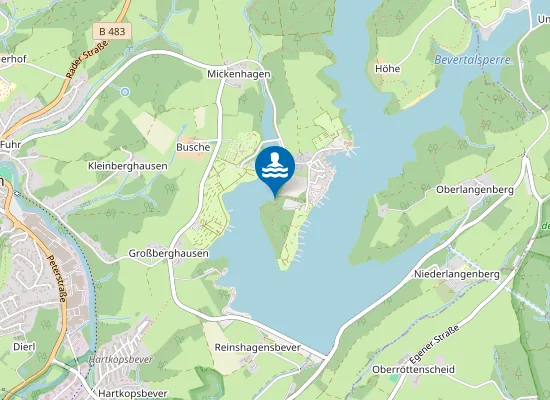 Map of BEVERTALSPERRE KAEFERNBERG