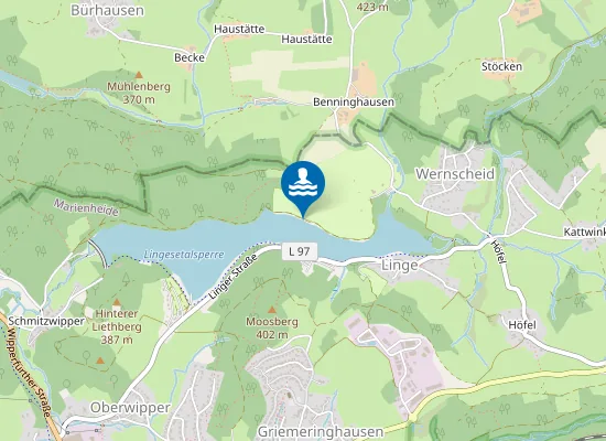 Map of LINGESETALSPERRE CAMPINGPLATZ