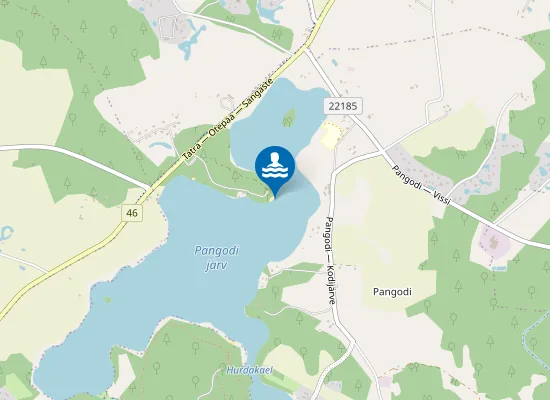 Map of Pangodi Järve Pikksaare Tipu Ujumiskoht