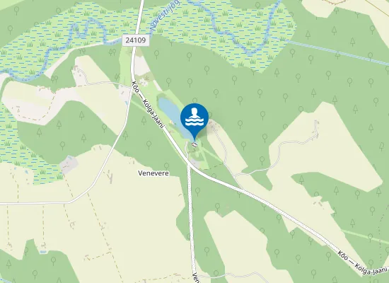 Map of Venevere puhkeküla ujumiskoht