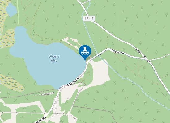 Map of Uljaste järve ujumiskoht