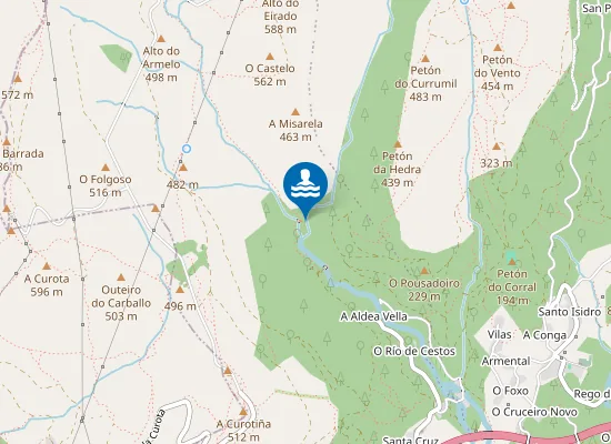 Map of As Pozas Do Río Pedras