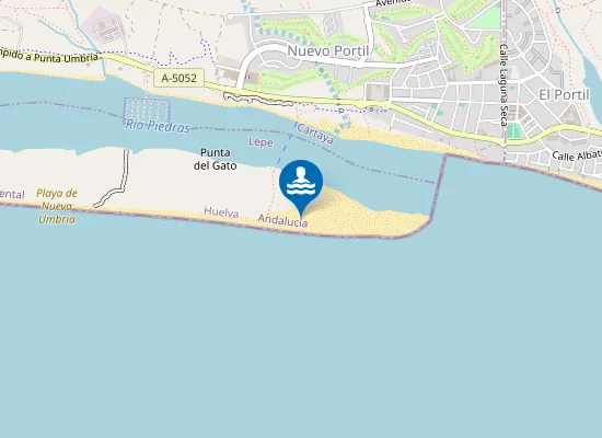 Map of Naturist Beach Playa Flecha de Nueva Umbria (east section)