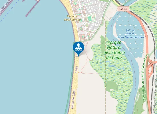 Map of Naturist Beach Playa de Valdelagrana