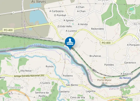 Map of Praia fluvial de Santa Mariña