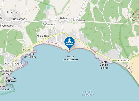 Map of Praia dos Bacalláns