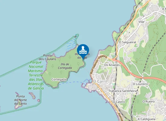 Map of Praia De Entre Os Vaos