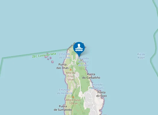 Map of Praia Do Sur Do Almacén