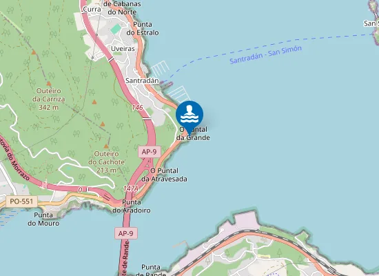 Map of A Area de Santradán