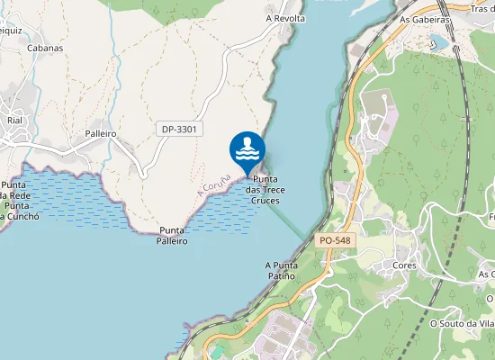 Map of Praia das Trece Cruces