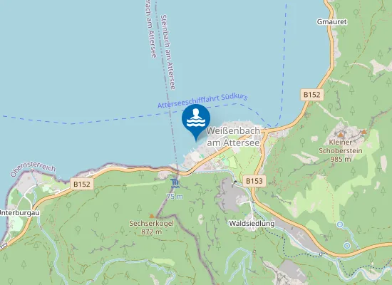 Map of Attersee, Weißenbach
