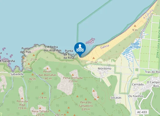 Map of Praia do Caramiñal