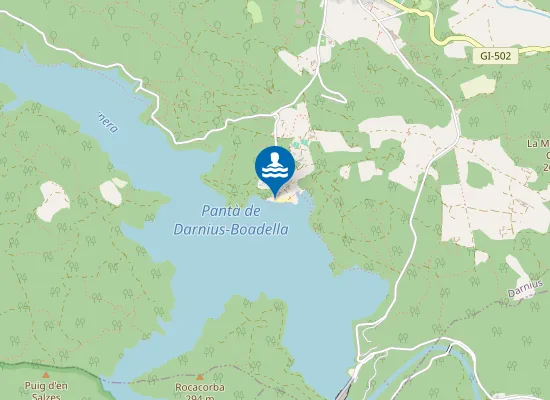 Map of Zona de bany Darnius- Boadella